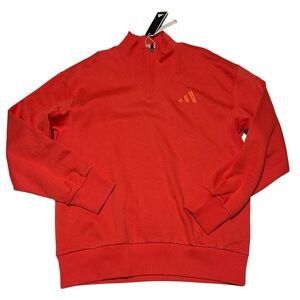 Adidas Men's All Season IY6553 Red 1/4 Zip LS Sweater